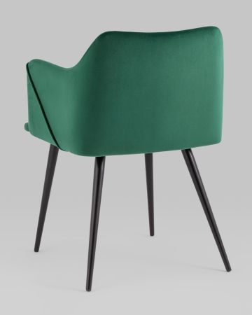 Стул с подлокотниками Джоэл велюр зелёный