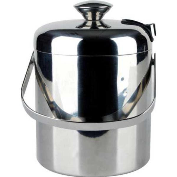 Емкость Ведро для льда 1,5 л d 14 см h20 см нерж. с крышкой + щипцы P.L. - Kingtex