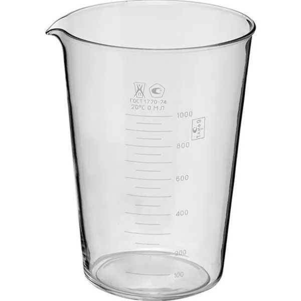 Мензурка (мерный стакан) 1000 мл ГОСТ 1770-74 КЛИН Россия