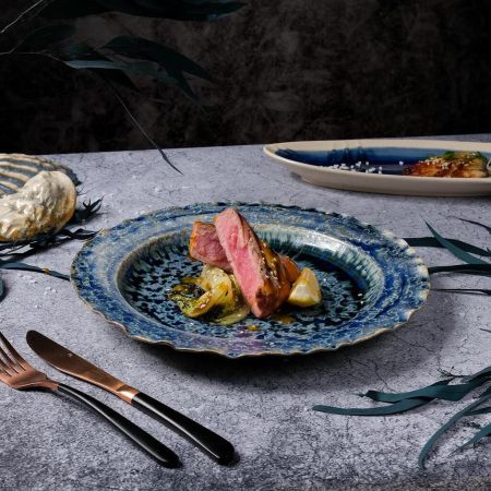 Тарелка d 28,5 см h3,5 см Frosty Velvet Northern Blue Frutti di Mare P.L. [1]