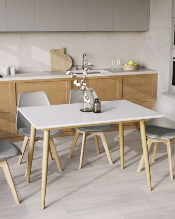 Стол обеденный Стокгольм раскладной 120-160*80 белый