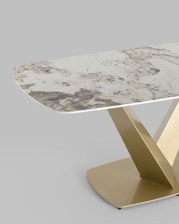 Стол обеденный Аврора 180*90 керамика светлая