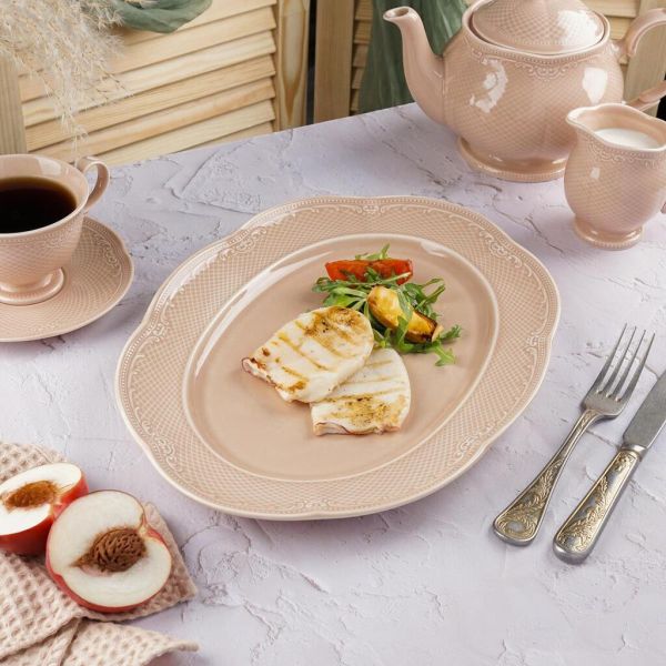 Блюдо овальное 36,5*27,2 см h2,8 см Aristocrat Peach Tea Noble [1]