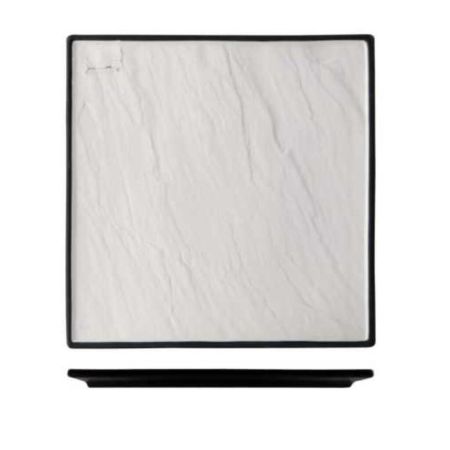 Блюдо квадратное 21,5*21,5 см Relief белое с черным бортом фарфор P.L. Proff Cuisine [6]