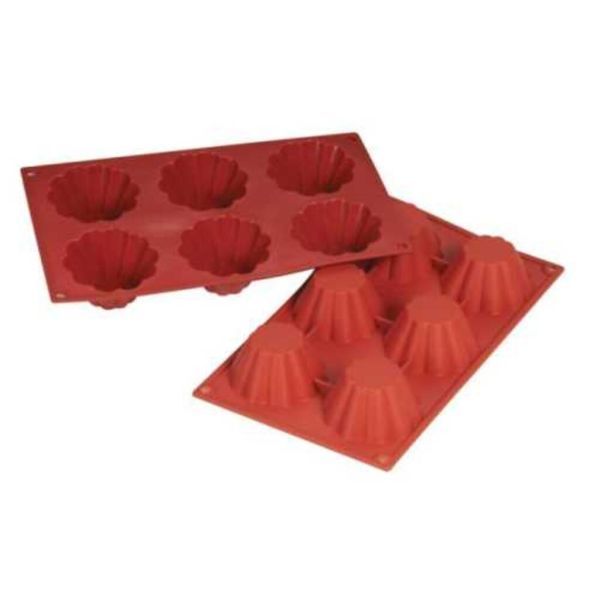 Форма кондитерская "Бриош" 6 ячеек d 80 мм, h 37 мм силикон (30*17,5 см) P.L.