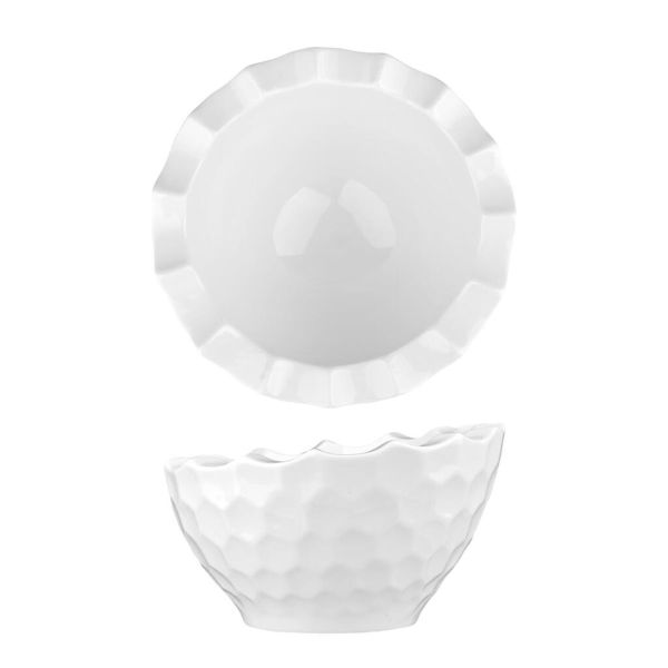 Салатник  700 мл d 20 см h19,5/11,5 см Crush Honeycombs белый фарфор P.L. Proff Cuisine [2]