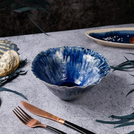 Салатник 925 мл d 19,5/6 см h9 см Dark Purple Northern Blue Flower Frutti di Mare P.L. [1]