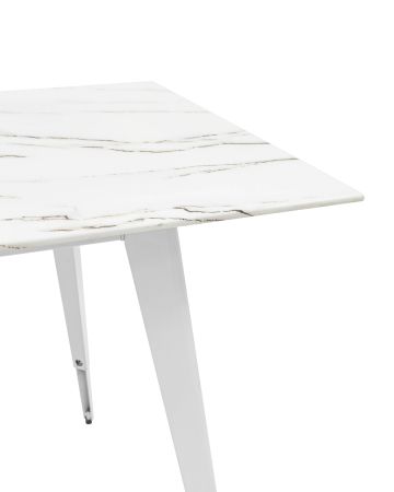 Стол обеденный Ричмонд 120*80 белый стеклянный