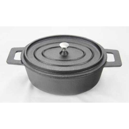 Кастрюля для подачи 12*9 см 250 мл овальная с крышкой чугун. P.L. Proff Cuisine