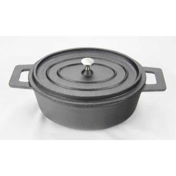 Кастрюля для подачи 12*9 см 250 мл овальная с крышкой чугун. P.L. Proff Cuisine