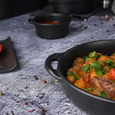 Блюдо круглое 18 см h4 см 570 мл с ручками Smooth Black Raw Stellar P.L. Proff Cuisine [4]