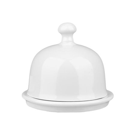 Масленка икорница 30 мл d 8,8 см h8 см с крышкой белая фарфор NEW P.L. Proff Cuisine [1]