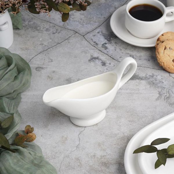 Соусник 125 мл 15,2*4,9 см с ручкой белый фарфор P.L. Proff Cuisine [8]