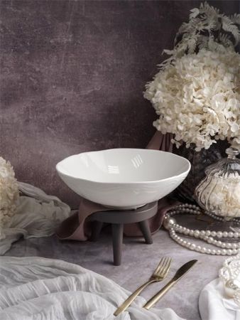Салатник 600 мл, d 18 см h 5,4 см, фарфор, Grazia