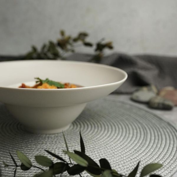 Тарелка глубокая 250 мл d 21 см h7,5 см для пасты Light Grey Noble [2]