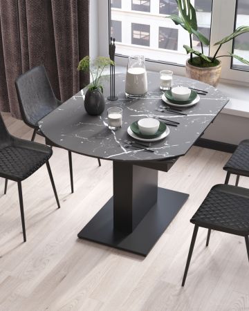 Стол обеденный Хлоя раскладной 120-180*90 керамика темная
