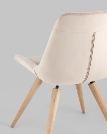 Стул Флекс на деревянных ножках велюр бежевый