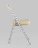 Складной стул Джонни экокожа кремовый каркас металлик