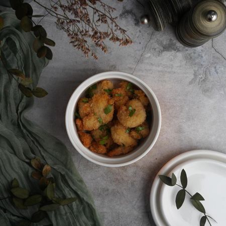 Салатник соусник для подачи 400 мл d 12 см h5,5 см круглый оранжевый Рамекин фарфор P.L. [6]