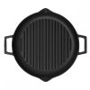 Сковорода-гриль 26 см чугун круглая с 2-мя ручками черная LAVA