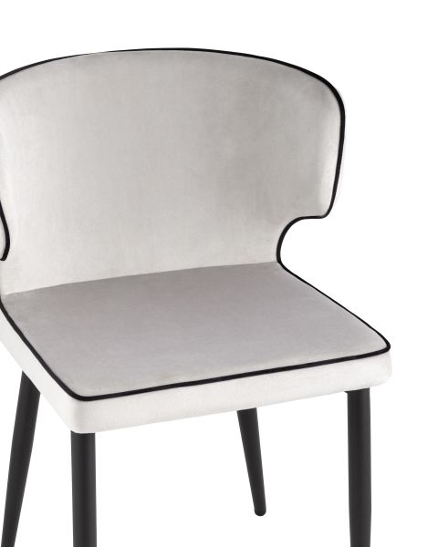 Стул Матео с кантом велюр светло-серый