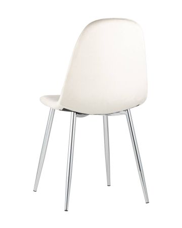 Стул Валенсия велюр кремовый хромированные ножки