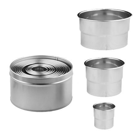 Набор кондитерских форм "Круг", 12 шт d 26/34/4/47/55/62/7/76/82/88/95/103 мм h 5 см P.L.