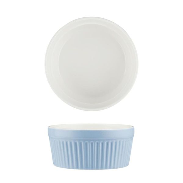 Салатник соусник для подачи 400 мл d 12 см h5,5 см круглый голубой Рамекин фарфор P.L. [6]