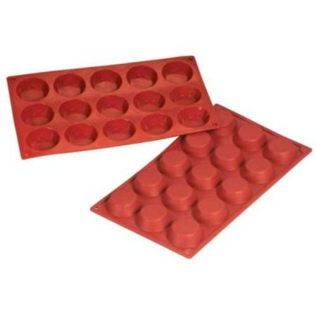 Форма кондитерская "Тарталетка" 15 ячеек d 50 мм, h 15 мм силикон (30*17,5 см) P.L.