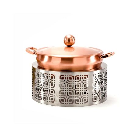 Подставка фуршетная стойка d 32 см h26 см круглая нерж. + кастрюля медь P.L.