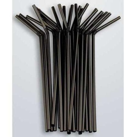 Трубочки для коктейля со сгибом черные, 24 см, d 8 мм, 500 шт