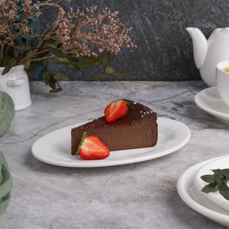 Блюдо овальное 20*14 см h1,5 см для закусок белое фарфор P.L. Proff Cuisine [10]