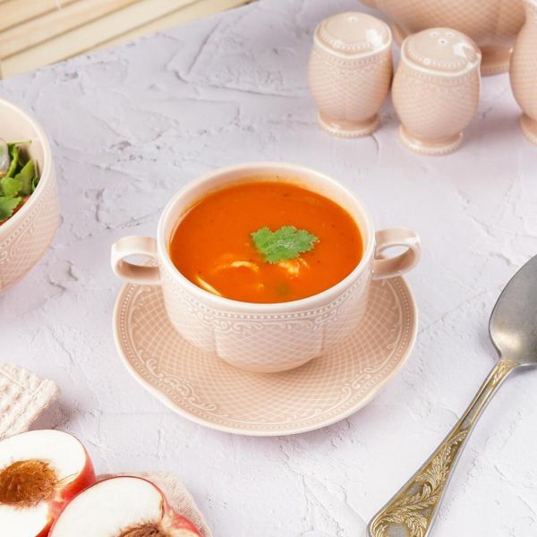 Бульонная пара 390 мл d 10,3 см h7 см Aristocrat Peach Tea Stackable Noble [1]