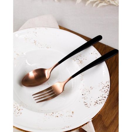 Вилка столовая 21 см ручка матовый черный, медь PVD Provence P.L. [12]