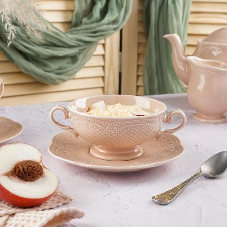 Бульонная пара 315 мл d 11,8 см h6,3 см Aristocrat Peach Tea Noble [1]