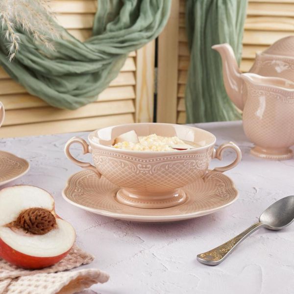 Бульонная пара 315 мл d 11,8 см h6,3 см Aristocrat Peach Tea Noble [1]