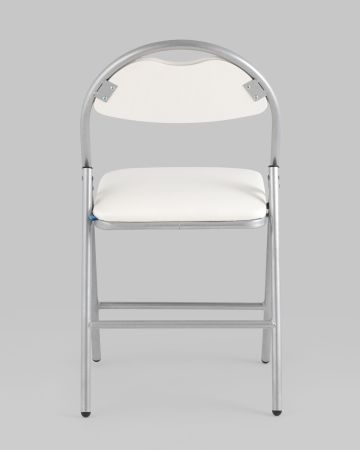 Стул складной Hagen экокожа белый каркас металлик