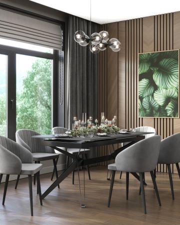 Стул с подлокотниками Брюссель велюр серый