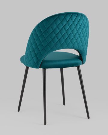 Стул Меган NEW велюр с ромбами сине-зелёный