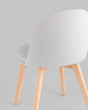 Стул Fog с подушкой светло-серый деревянные ножки