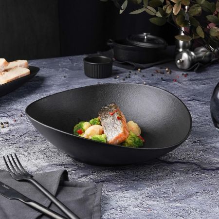 Салатник 1500 мл 27*25 см h7,5 см Wave Up Smooth Black Raw Stellar P.L. Proff Cuisine [1]