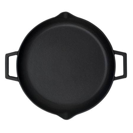 Сковорода 26 см с 2-мя ручками чугун черная ИНДУКЦИЯ LAVA