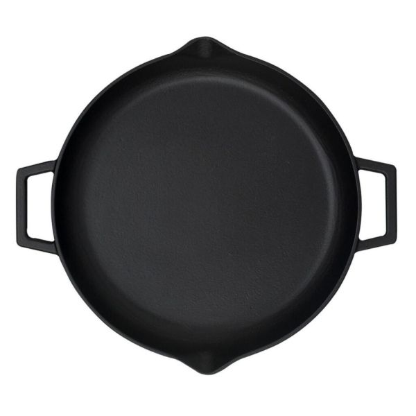 Сковорода 26 см с 2-мя ручками чугун черная ИНДУКЦИЯ LAVA