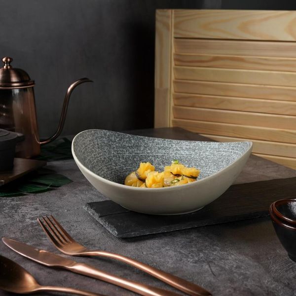 Салатник 900 мл 24,3*21,4 см h8 см глазурь Wave Up Glossy Stone Untouched Taiga P.L. [1]