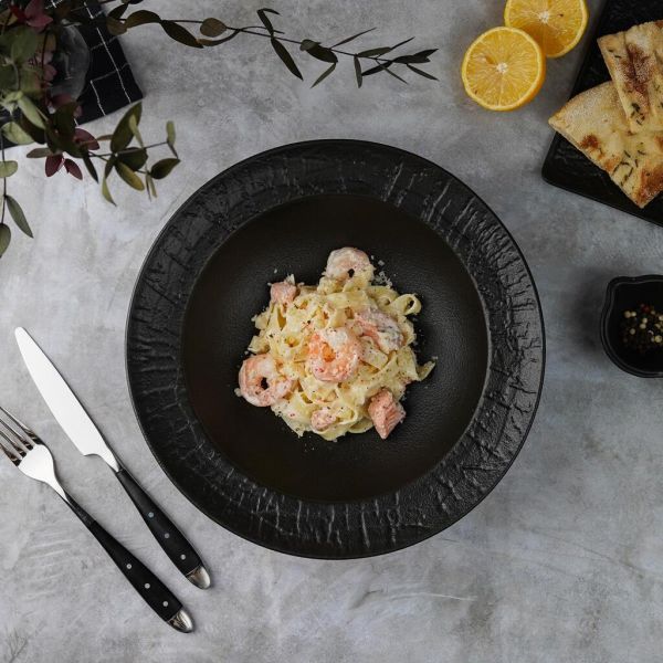 Тарелка глубокая 900 мл d 27 см h7,5 см для пасты, для супа Black Raw Wood P.L. Proff Cuisine [2]