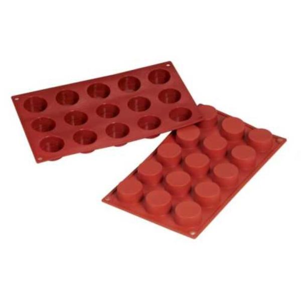 Форма кондитерская "Цилиндр" 15 ячеек d 40 мм, h 20 мм силикон (30*17,5 см) P.L.