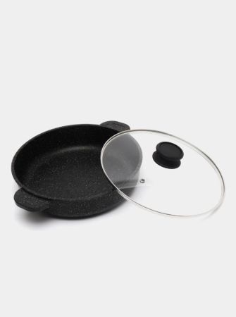 Сковорода d=26 см. h=7,4 см. 3 л. алюм.с антиприг.покрыт. с кр. с 2 ручк. в крапин /1/