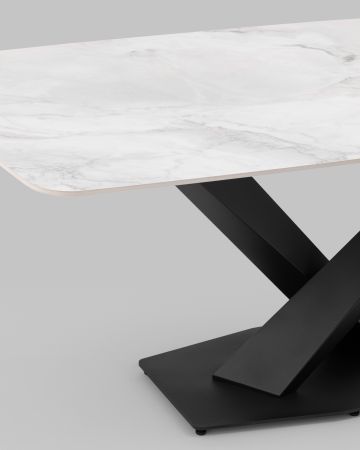 Стол обеденный Belle 180х90 белый мрамор