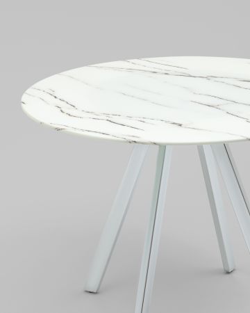 Стол обеденный Хьюстон D100 белый стеклянный