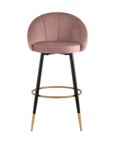 Стул барный Наоми велюр розовый
